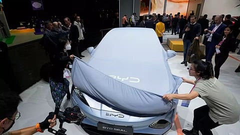 Chinese EV manufacturer BYD unveils its electric car (AP)&nbsp;