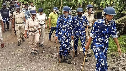 RAF and police personnel arrive after protest (Image/PTI)&nbsp;