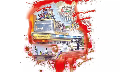The 'route thala' (route leader) is a self-appointed gang leader for a particular bus or train route. Unique to Chennai, the culture fuels territorial and violent disputes among students over these routes.