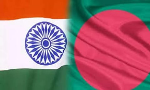 Flags of India and Bangladesh&nbsp;