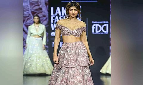 Lakme Fashion Week X FDCI Day 4: Shilpa Shetty dolls up in pink lehenga for designer Megha Bansal