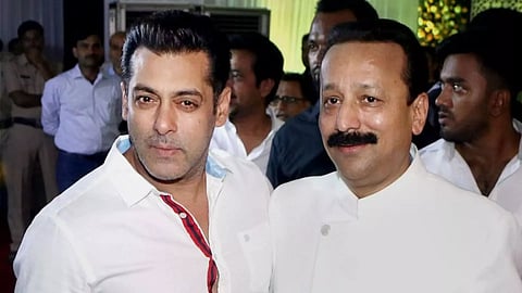 Congress leader Baba Siddique with actor Salman Khan (PTI)
