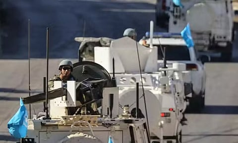 Vehicles from the United Nations Interim Force in Lebanon (AFP)