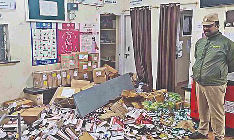 PHC ransacked by elephants in Gudalur