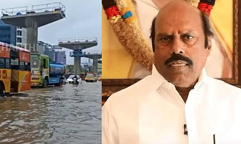 Flooded OMR roads; PWD and Highways Minister EV Velu