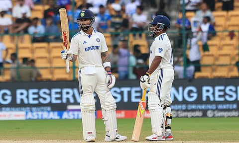 Virat Kohli and Sarfaraz Khan put on 136 runs for the third wicket (Photo: Justin George)