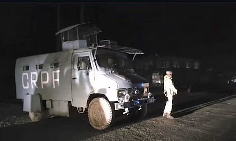 Security forces cordon off the area after a terrorist attack (PTI)