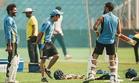 &nbsp;Indian men's cricket team head coach Gautam Gambhir during a training session ahead of the second Test cricket match between India and New Zealand