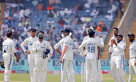 India players celebrate after getting a wicket (X/bcci)