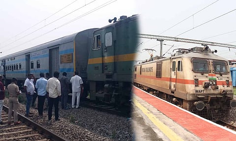 Detached engine runs on, Vivek Express coaches left stranded on railway track in Katpadi