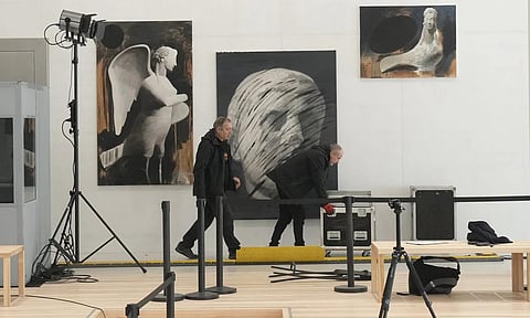 A sculpture in the museum of modern art in Warsaw