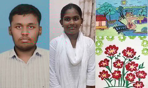 L to R: Roshan, Sujithra, Sujithra work (T), Roshan work (B)