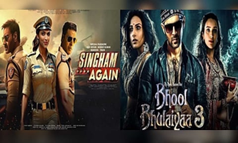 'Singham Again’ and ‘Bhool Bhulaiyaa 3' film poster (IANS)