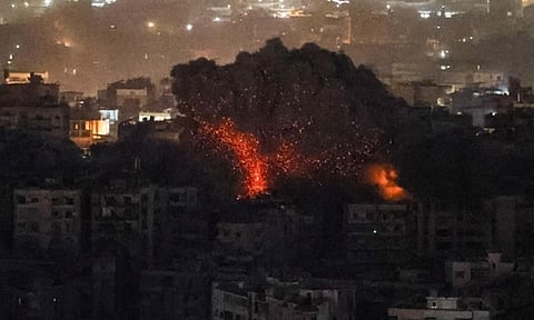 visual after an Israeli airstrike