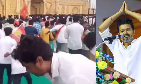 L to R: Visuals from the spot, Vijay&nbsp;