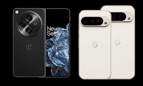 (L-R) OnePlus Open; Google Pixel 9 Pro