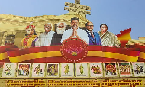 Cut-outs of these prominent women were displayed alongside with three other leaders on the TVK's entrance of the conference venue.&nbsp;