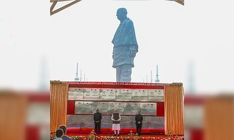 Prime Minister Narendra Modi during the foundation stone laying and inauguration of development works
