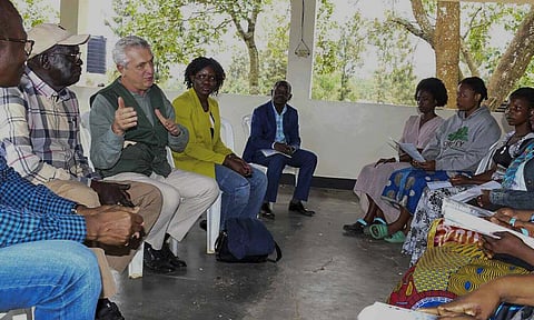 UN Commissioner at refugees camp (AP)