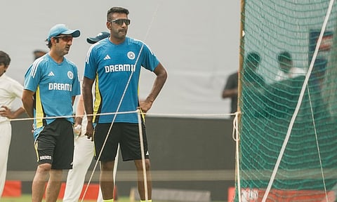 Team India Coach Gautam Gambhir and Ravichandran Ashwin (PTI)