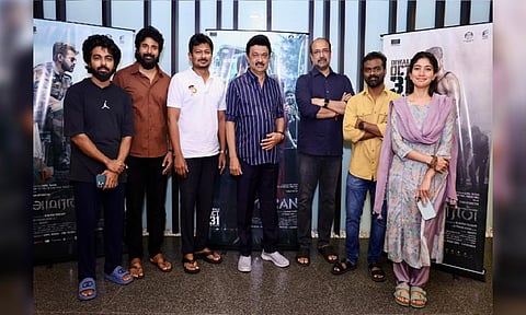 Tamil Nadu CM MK Stalin with 'Amaran' team (Image source: X/ @mkstalin)