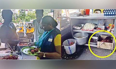 Food safety officials inspecting eatery serving food coated with synthetic colours