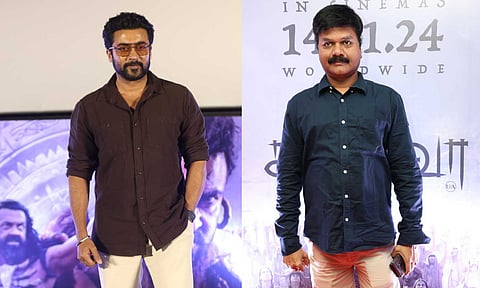 (L-R) Actor Suriya; lyricist Viveka