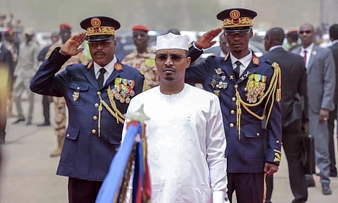 Chadian President Mahamat Deby Itno participates in his inauguration ceremony in N’djamena (AP)