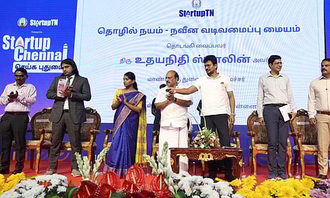 Udhayanidhi Stalin at “StartUp Chennai - Seiga Puthumai” (Innovate) conceived by StartUp Tamil Nadu at a function held in IIT-M Research Park in the city