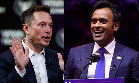 Elon Musk (L), Vivek Ramaswamy (R)