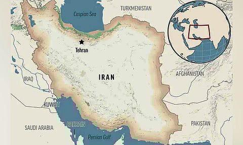 This is a locator map for Iran with its capital, Tehran (AP)&nbsp;