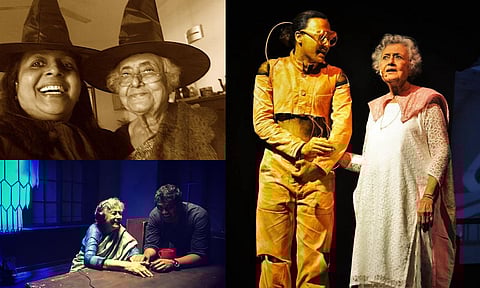 Aysha Rau with Supriya during a Halloween party; Enacting senior princess Leia in a play; Supriya with actor Krishnakumar at the shoot of a music video