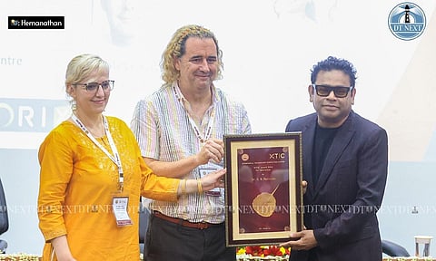 IIT Madras' virtual reality centre XTIC honours music director AR Rahman with the 'XTIC Award 2024 for Innovation' for his VR film 'Le Musk' (Photo: Hemanathan.M)&nbsp;&nbsp;