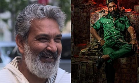 SS Rajamouli (L), Pushpa 2 poster (R) (ANI)