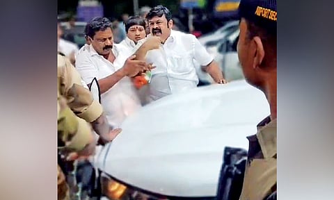 Video grab of the factional fight at Coimbatore airport&nbsp;