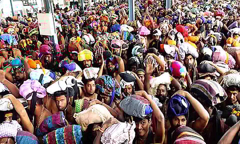 Devotees at Sabrimala temple
