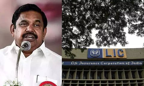 (L-R) Edappadi K Palaniswami, LIC building&nbsp;
