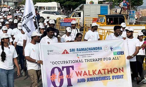 SRIHER organises walkathon at Besant Nagar Beach