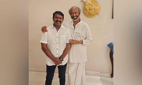 NTK Chief Coordinator Seeman met with superstar Rajinikanth at his Poes Garden
