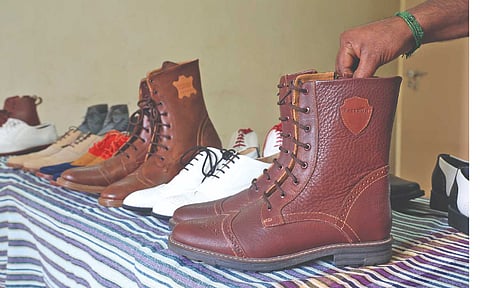 Shoes made by inmates displayed in prisoner’s bazaar in Vellore