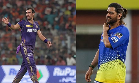 (L-R) Mitchell Starc (Photo: Justin George); MS Dhoni (Photo: Hemanathan M)&nbsp;