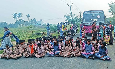 Students protest in support of teacher suspended for foot massage in Coimbatore