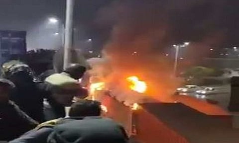 PTI supporters mobilise for a protest at D-Chowk in Islamabad, amidst tight security. (Photo: X/ @PTIofficial)