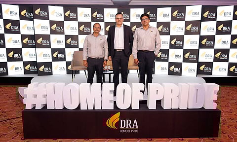 (L-R) Mr Ravi Venkat-CFO-DRA, Mr Ranjeetha Rathod - MD -DRA, Mr Manoj Vasudevan - Chief Sales and Marketing officer - DRA&nbsp;