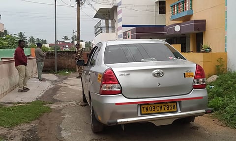 CRPF personnel standing guard at the house of Muruganandam in Pudukkotai during the ED raid&nbsp;