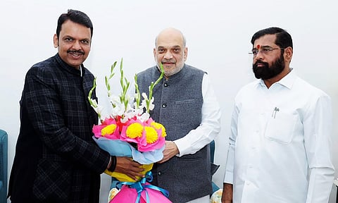 Devendra Fadnavis, Eknath Shinde and Amit Shah (PTI)