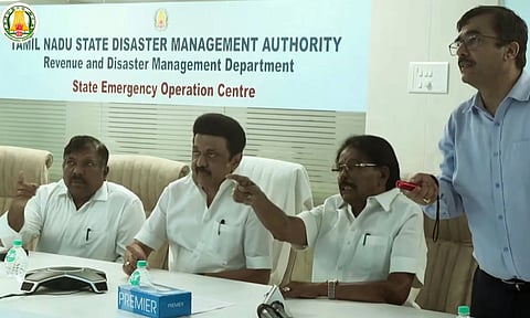 CM MK Stalin assessed the situation at the Emergency Control Room and advised officials to engage in intense relief works&nbsp;