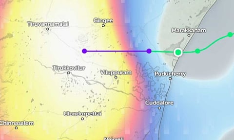 Cyclone Fengal (Google earth)