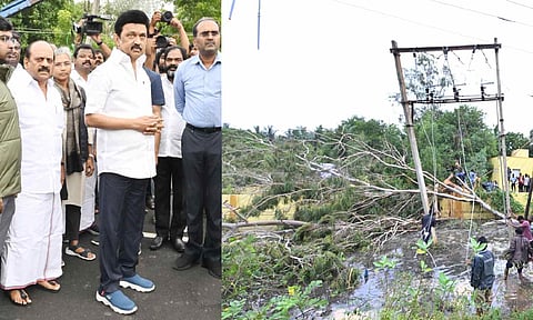 Chief Minister M K Stalin on Monday inspected the affected areas in Villupuram
