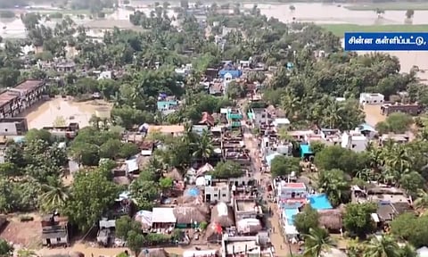 Aerial footage of Kallipattu village in Villupuram (Thanthi TV)&nbsp;